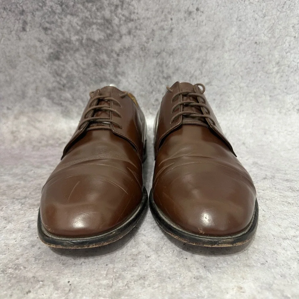 Bostonian 25033 Cap-Toe Derby Mens 10 Brown Leather Oxford Dress Shoes